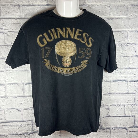Guinness 1759 Vintage Inspired T Shirt Men’s Size Medium Dublin, Ireland. Black. - Picture 1 of 11